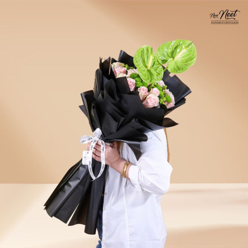 Neet - Rose Pink & Green Anthurium Set